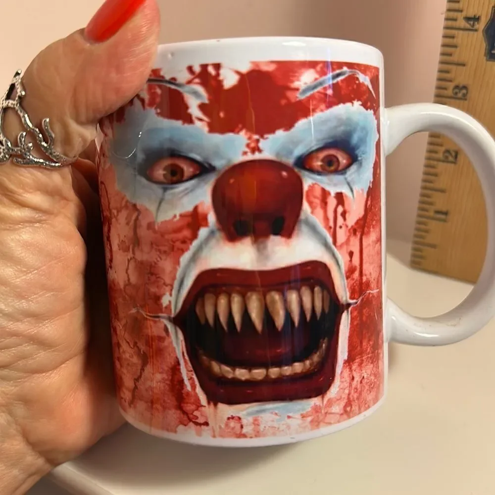 Mug Handmade Horror Pennywise Clown It Bloody Ceramic Halloween Scary